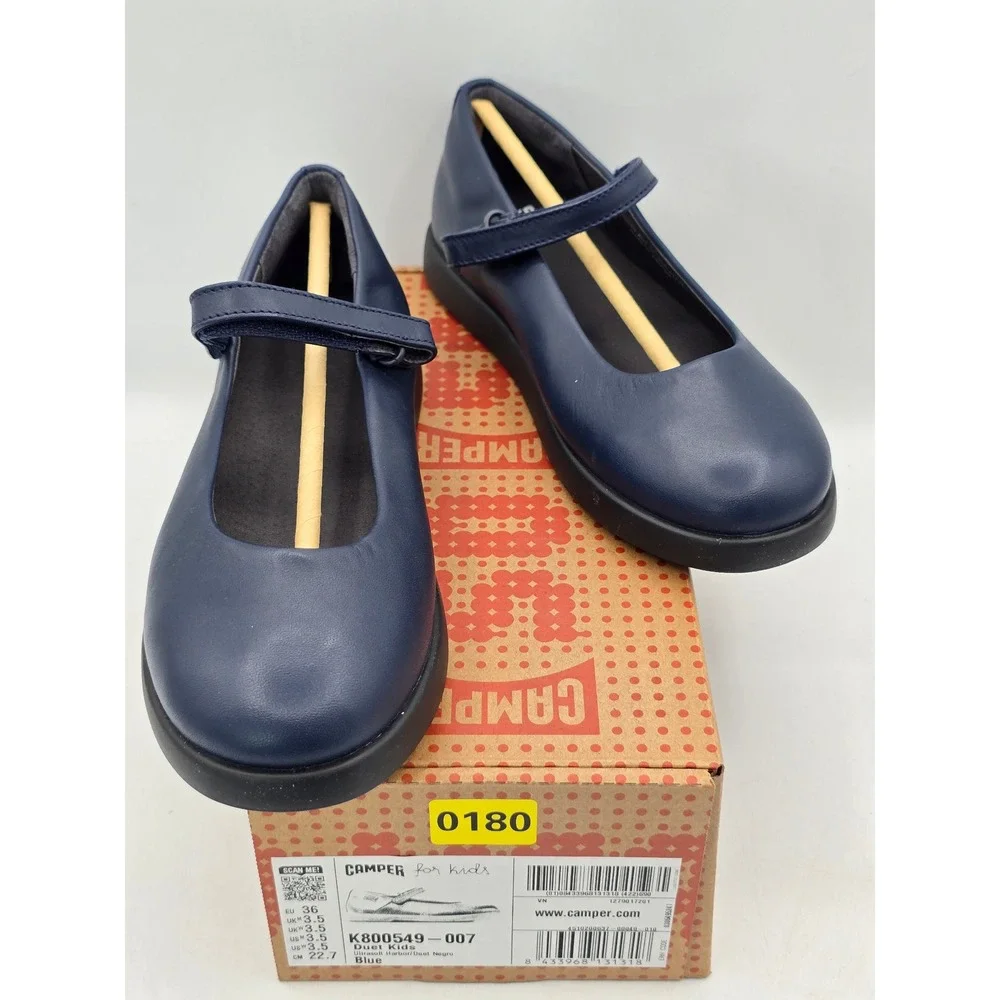Camper Duet Kids Mary Jane Kids Size 3.5 Blue Leather K800549-007 - New